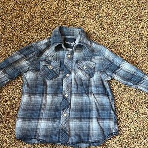 Wrangler Blue Plaid Kids Shirt